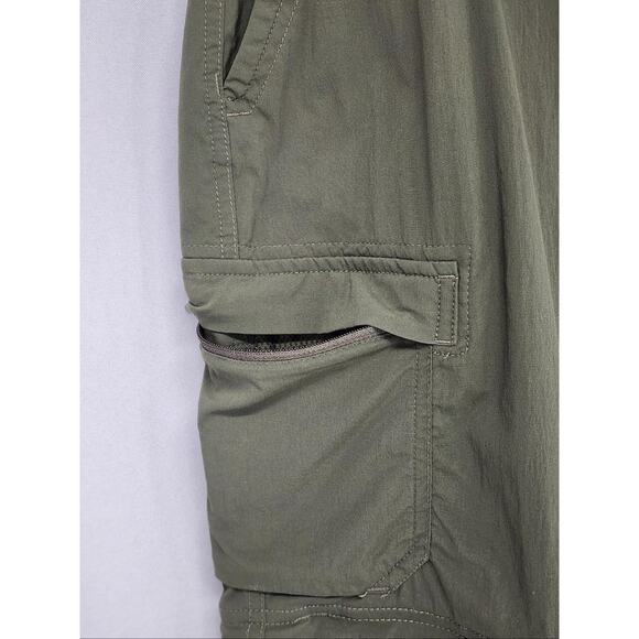 REI Co Op Convertible Hiking Pants Womens 14 Green Relaxed Fit Zip Off Cargo - Picture 4 of 16